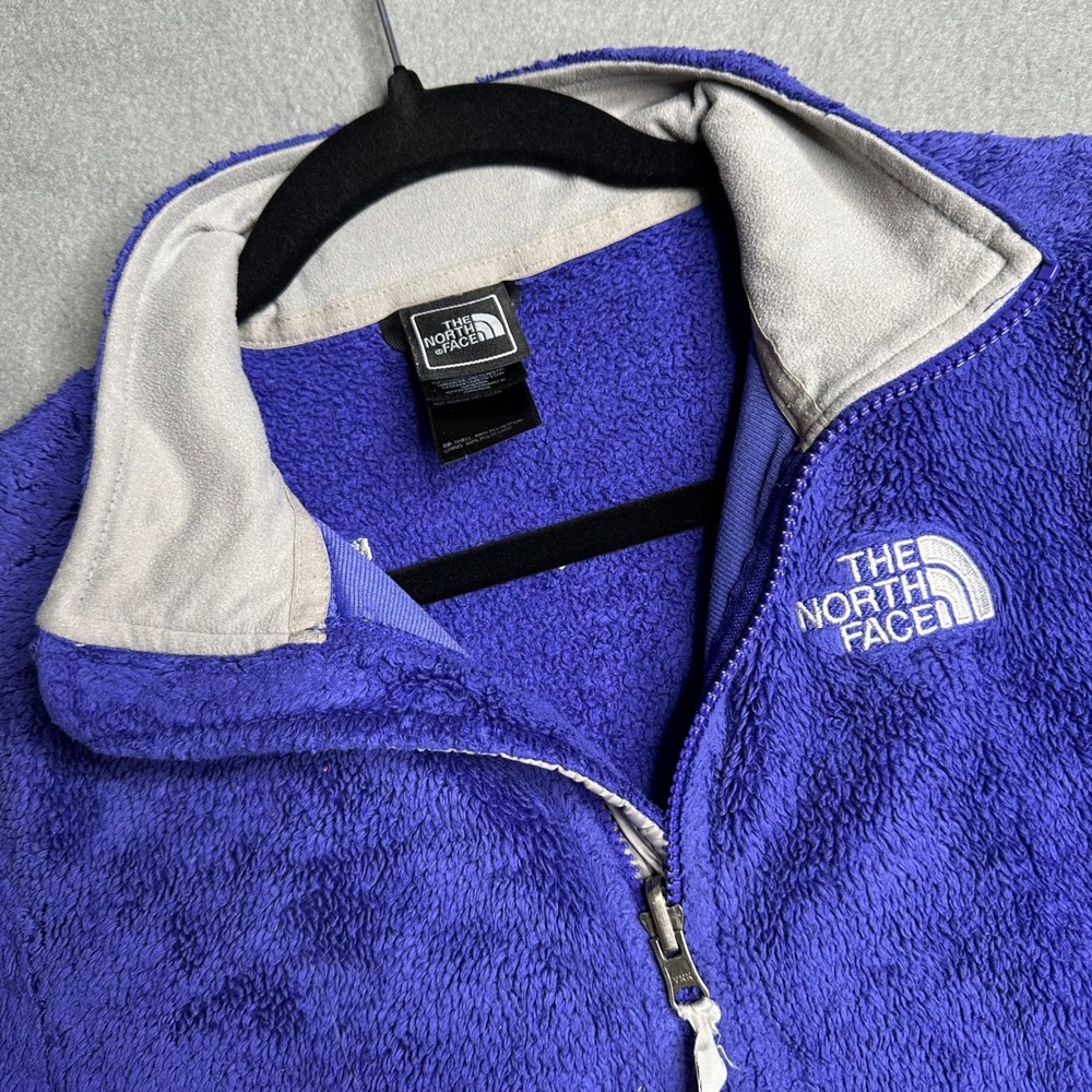 The North Face Osito Fleece Jacket Womens Small Purple‎ Full Zip Soft Fuzzy Warm